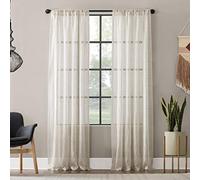 Clean Window Curtain Panel, Fabric, Linen, 52" W x 95" L (Pack of 1)
