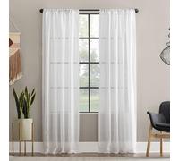 Clean Window Curtain Panel, Fabric, White, 52" W x 84" L (Pack of 1)