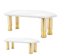 Cleanable Arm Rest for Nails Tech, Adjustable Height, Waterproof Nail Arm Rest White Manicure Hand Rest with Non-Slip Aluminum Alloy Legs, Technology Leather, Nail Polish Can Be Wiped Off, HR601