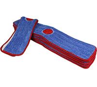 CleanAide Spot Cleaning Twist Yarn Microfiber Mop Pad with Scrubber 18 Inches Red 6 Pack