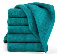 Cleanbear Wash Cloths Turquoise Washcloths for Face and Body Ultra Soft Washcloth for Sensitive Skins 6 Pack 13 by 13 Inches