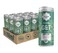 CleanCo 0.0% Gin & Tonic Cans | Non-Alcoholic RTD | Crisp Juniper & Premium Tonic | 12 x 250ml