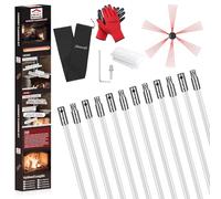 Cleancraft 39 Feet Chimney Sweep Kit, Chimney Cleaning Kit with 12 Flexible White Chimney Rods, Chimney Brush for Sweeping Fireplace, Rotary Chimney Cleaning System Driven by Drill