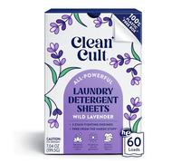 Cleancult Laundry Detergent Sheets - 3 Stain Fighting Enzymes - Concentrated Liquidless Laundry Detergent Sheets - Wild Lavender Scent - 60 Loads - Free of Harsh Chemicals - No Mess - No Plastic Waste