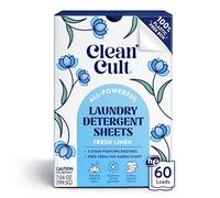 Cleancult Laundry Detergent Sheets - 3 Stain Fighting Enzymes - Concentrated Liquidless Laundry Detergent Sheets - Fresh Linen Scent - 60 Loads - Free of Harsh Chemicals - No Mess - No Plastic Waste