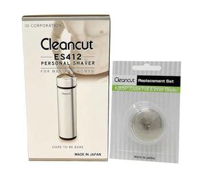 Cleancut Shaving Bundle - ES412 Personal Shaver & K30SP Replacement Kit - No Nicking or Cutting - Cordless, Electric Shaver for Men & Women - Personal, Pubic, Intimate Area Shaver - Made in Japan