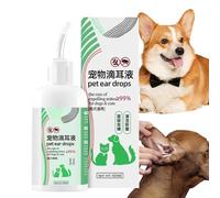 Cleaner Gentle Debris Remover, Non-Irritating Flush, Professional Hygiene Maintenance Veterinary Grade Relief Canine Feline Otic Solution Indoor Outdoor Animal Wellness Home Pharmacy Fast Acting Formu