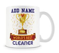 Cleaner Mug - Worlds Best Mug Gift - Customise with Name - Blue