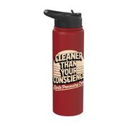 Cleaner Than Your Conscience Sterile Processing Crew Stainless Steel Insulated Water Bottle