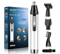 Cleanfly AY-313 Nose Hair Trimmer for Men,2020 Upgrade Professional USB Rechargeable Nostril Nasal Hair Vacuum Cleaning System,4 in 1 Hair and Beard Clippers for Women with Waterproof,White