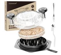 Cleangor Chicken Breast Shredder Tool Twist Large, BPA Free Meat Shredder with Ergonomic Handle, Non-Slip Food Shredder Tool for Pork, Beef Vegetables, Set of Chicken Shredder with Brush & Fork