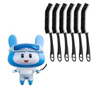 Cleangor Crevice Cleaning Brushes, Scrub Brush for Hard to Reach Small Space, Home Essentials, Cleaning Supplies, Cleaning Tools for Household Use, Bathroom, Shower, Kitchen, Window (6, Black)