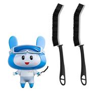 Cleangor Crevice Cleaning Brushes, Scrub Brush for Hard to Reach Small Space, Home Essentials, Cleaning Supplies, Cleaning Tools for Household Use, Bathroom, Shower, Kitchen, Window (2, Black)