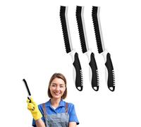 Cleangor Crevice Cleaning Brushes UK, Serrated Bristle Grouting Cleaning Brush for Small Spaces, Magic Brush, Bathroom Accessory, Cleaning Tools, Cleaning Supplies for Shower, Toilet, Sink (3, Black)