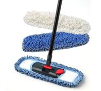 CLEANHOME Dust Mop for Floor Cleaning Microfiber Professional Dry & Wet Flat Mops for Tile Floors with a Extra Chenille Refill Mopping Pad for Hardwood,Tile,Marble Floor