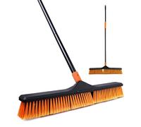 CLEANHOME Upgrade Garden Broom,Yard Brush Heavy Duty Outdoor(23.6in) | 66in Broom has a Sturdy,Rust-resistant Handle,Stiff Bristles for Sweeping up Large Areas of Fallen Leaves、Gravel、Debris