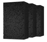 Cleaning and Washing Sponge, 3 Pack Large Extra Thick Heavy Duty Sponge Multi-Purpose for Kitchen Bathroom Bike Boat Car, Natural Cellulose Sponges 4" X 6" X 2" (Black)