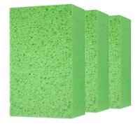 Cleaning and Washing Sponge, 3 Pack Large Extra Thick Heavy Duty Sponge Multi-Purpose for Kitchen Bathroom Bike Boat Car, Natural Cellulose Sponges 4" X 6" X 2" (Green)