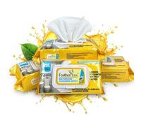 Cleaning Bathroom Wet Wipes 4 x 72 Pack, Lemon Scent - Multi-Surface Antibacterial Wipes Kill 99.99% Bacteria, Eco-Friendly, Biodegradable Formula, Gentle on Skin for Fast Daily Germ Protection