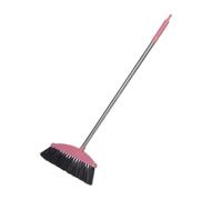 Cleaning Broom Long Handle Stainless Steel Handle for Home | Thicker Bristles, Beveled Flat Side, Wide-area Sweeping, Quick Cleanup for Crumbs and Cement Indoors