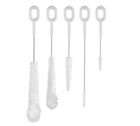 Cleaning Brush Set - 5-Piece Bottle Scrubber Set, Flexible Cup Tools, Durable, Soft Bristles for Juicers, Lids, Straws, Nipples, Pumps, Crevices, Thorough Use In The