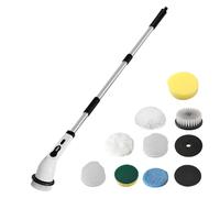 Cleaning Brush - Telescopic Long Handle 124x14x9cm, Cordless High Torque 25W Motor | Rechargeable Home Scrubber For Toilet Sink Bathtub Floor Grout Wall Vehicle Detailing Outdoor Patio Care