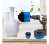 Cleaning Brushes for Drill, 3Pcs Multifunctional Power Handle Drilling Brush Set Drill Cleaner, Universal Drill Brush Car Cleaning for Bathroom Kitchen Floor Wall Clean Car Tyre Wash(Blue)