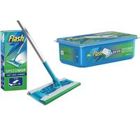 Cleaning Bundle F Speed Mop Starter Kit - Mop & 24 Wipes Absorbing Refill Pads, Lemon Multi-Surface