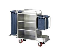 Cleaning Cart, laundry trolley with 4 swivel castorswith multi-purpose bag,for room service/hotel/cleaning staff