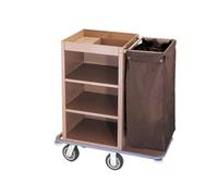 Cleaning Cart with Wheels - Janitorial Service Trolley for Housekeeping Concierge Maintenance and Cleaning Supplies - and Easy to Maneuver