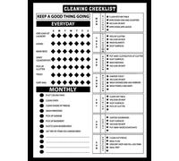 Cleaning Checklist: House Cleaning Checklist For Adults, For Business or Home Use, Cleaning To-Do List with Daily, Weekly, and Monthly Tasks