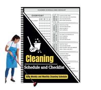 Cleaning Checklist Schedule, Checklist Board 100 Page, 8.5x11Inch Household Cleaning Schedule, Reusable Daily Schedule Memo Checklist Chore Chart Planner Board for Adults Kids
