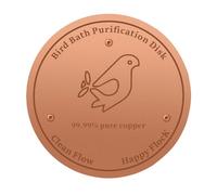 Cleaning Disc Made of 99.99% Pure Copper for Cleaning Bird Baths, Bird Bath Cleaner, 0.6 mm, Self-Cleaning Design, Keeps Water Fresh All Year Round, Suitable for Bird Baths