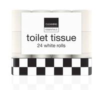 Cleaning Essentials, 2-Ply Size, Soft Toilet Tissue Rolls, 24 Toilet Rolls, Bulk Buy - Sold by Garden Greatness