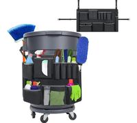 Cleaning Gear Organizer - Multi-Pocket Holder Bag | Utility For Janitor Trash Bin 32-55 Gallon, Commercial Cleaning Tool Storage For School Supermarket Beach Park Maintenance Professionals