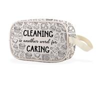 Cleaning is Another Word for Caring Clear Makeup Bag Cleaning Team Gift Maid Service Gift (Cleaning Cbag EU)
