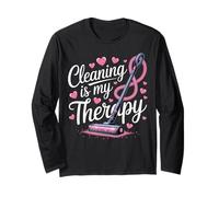Cleaning Is My Therapy Cleaner Lady Housekeeping Housekeeper Long Sleeve T-Shirt