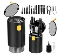 Cleaning Kit, 20 in 1 Keyboard Laptop Pen Cleaner Kit, Computer Tech Cleaning, Electronic Screen Cleaner Multi-Tool for Cleaning Mobile Phones, MacBook, Earbuds,Camera Lens, Computer Monitor-(Black)