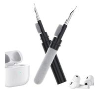 Cleaning Kit for Airpods/Huawei/Samsung/Jabra/Soundcore/Beats/JBL/Redmi/Google/Sony Earbuds, Soft Brush Flocking Sponge Tool for Bluetooth Headphones Charging Case Charging Box (Black + Black)