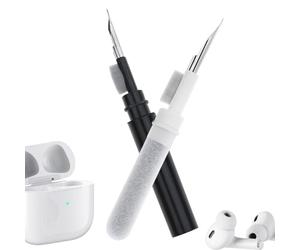 Cleaning Kit for Jabra Elite 75t/Elite 65t/Active 75t/Elite 7 Pro, Soft Brush Flocking Sponge Tool for Jabra Elite 3/4/5/7/8/10 Bluetooth Headphones Charging Case Charging Box (White + Black)