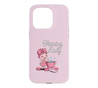 Cleaning Lady Pink Mop Bubbly Bucket Sponges Housekeeper Fun Case for iPhone 15 Pro