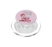 Cleaning Lady Pink Mop Bubbly Bucket Sponges Housekeeper Fun PopSockets PopGrip for MagSafe