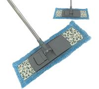 Cleaning Mop - Absorbent Wet Dry Floor Cleaner | 53" Adjustable Telescopic Handle, 360° Swivel Head, Microfiber Wall Dusting Tool for Wood Laminate Tile Ceiling Window
