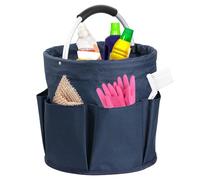 Cleaning Organiser Caddy, Collapsible Storage Basket For Toiletries, Storage Box for Cleaning Utensils, Multi pocket Craft Caddy Organizer, for Indoor and Outdoor, Organisation 11x11in (Blue)