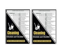 Cleaning Schedule and Checklist | 2 Pack Cleaning Planner | House Cleaning Schedule Planner | Daily Weekly and Monthly Cleaning Schedule for Adults | Household Chores with Check Lists