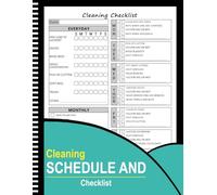 Cleaning Schedule and Checklist: Daily Weekly and Monthly Cleaning Checklist Log Book, Housekeeping Planner and Organizer (108 Pages 8.5"x11" Inches)