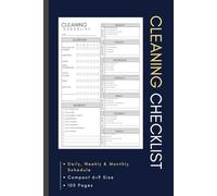 CLEANING SCHEDULE AND CHECKLIST: Daily, Weekly, and Monthly Cleaning Schedule | Room by Room | Housekeeping Planner and Organizer Log Book Tracker | ... Service & More | Small 6×9 Size | 100 Pages