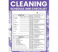 Cleaning Schedule and Checklist - Log Book: Cleaning Organizer and Tracker: Detailed Daily, Weekly, and Monthly Schedules with Simple Checklists for ... Home (Housekeeping Planner and Checklist)