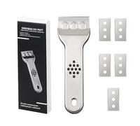 # Cleaning Scraper Set Stove Top Cleaner Super Sharp High Strength Polished Non Slip Handle Hanging Hole Design Glass Ceramic Metal Cook Top Home (Grey, One Size)