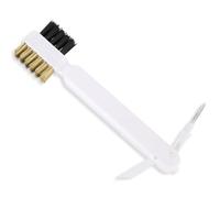 Cleaning Scrub Brush Hard Bristle Crevice Cleaning Brush Multifunctional Scrub Brush Kitchen Scrubber Brush with Stiff Bristle Cooktop Scraper for Household Range Hood Grease Grime Stovetop Pot